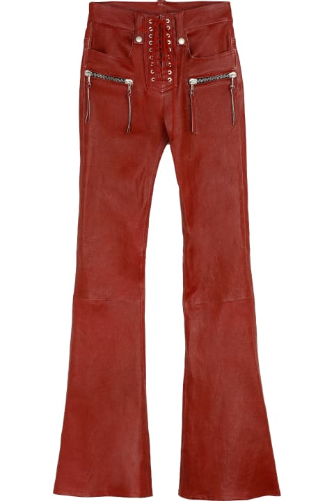 Vintage Leather Flared Trousers