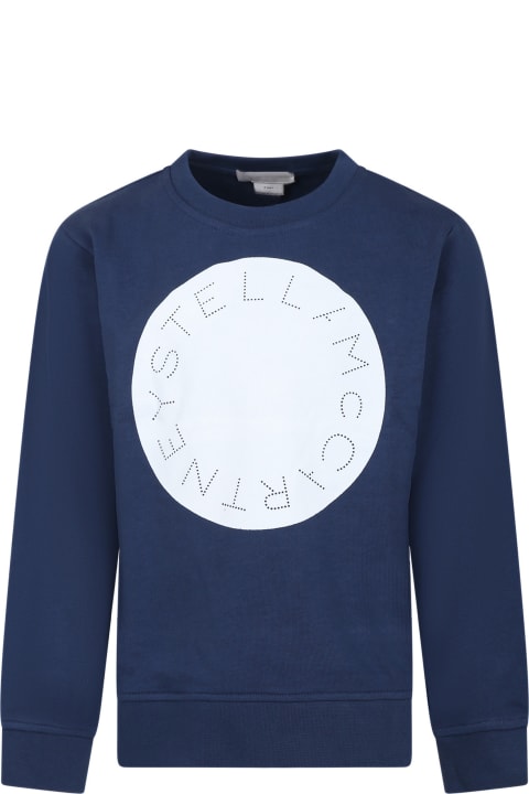 Stella McCartney Kids Sweaters & Sweatshirts for Boys Stella McCartney Kids Blue Sweatshirt For Boy With Logo