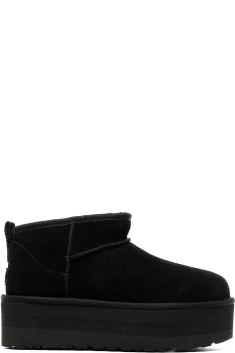 Homeware UGG 'ultramini' Black Boots With Platform In Suede Woman
