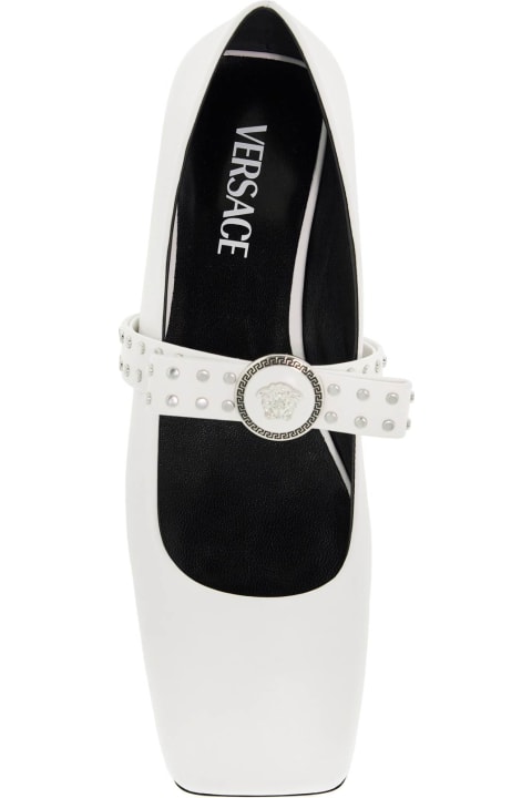 Versace Flat Shoes for Women Versace Gianni Ribbon Studded Baller