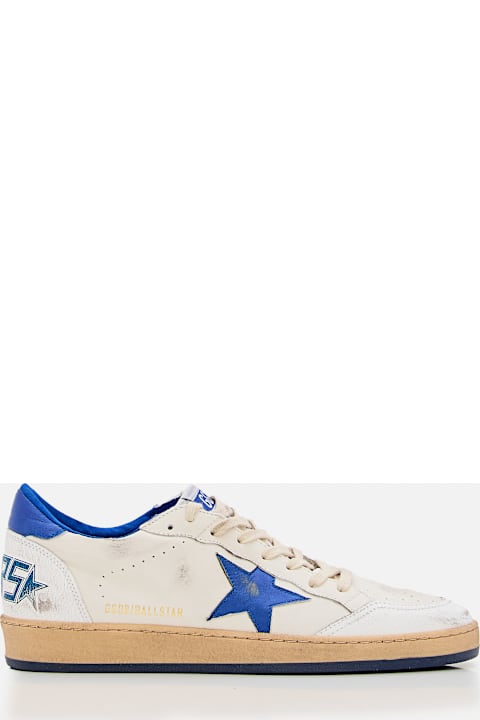 Homeware Golden Goose Ballstar White Sneakers With Blue Star