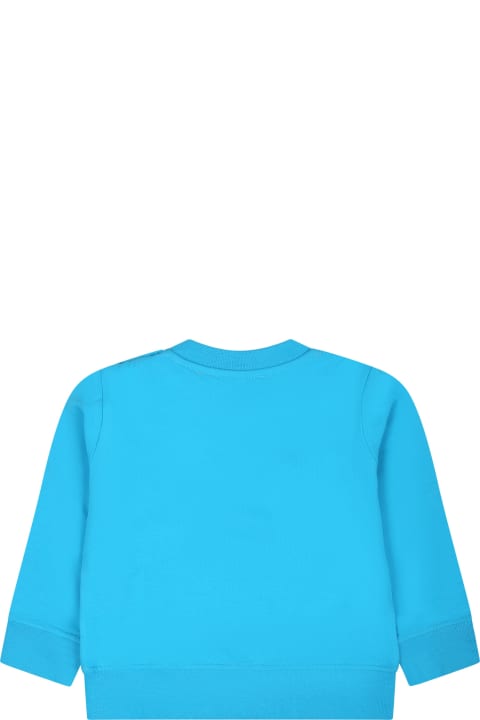 Topwear for Baby Girls MSGM Light Blue Sweatshirt For Baby Boy With Logo