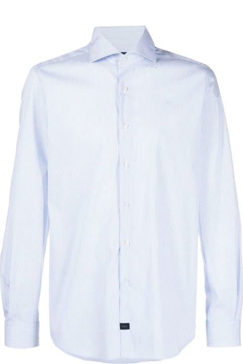 Fay Shirts for Men Fay Blue Cotton Striped Shirt