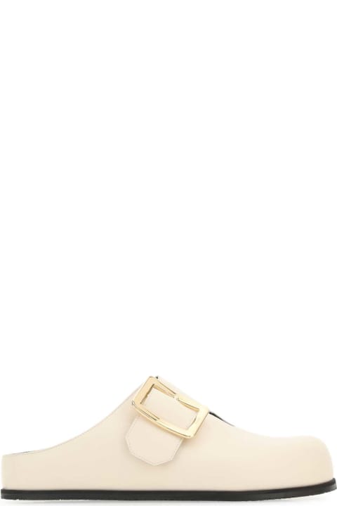 Homeware Bally Ivory Leather Lulu Slippers