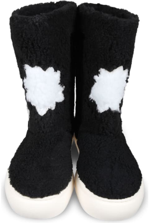 Marni أحذية لـ بنات Marni Black Boots For Girl With Stars
