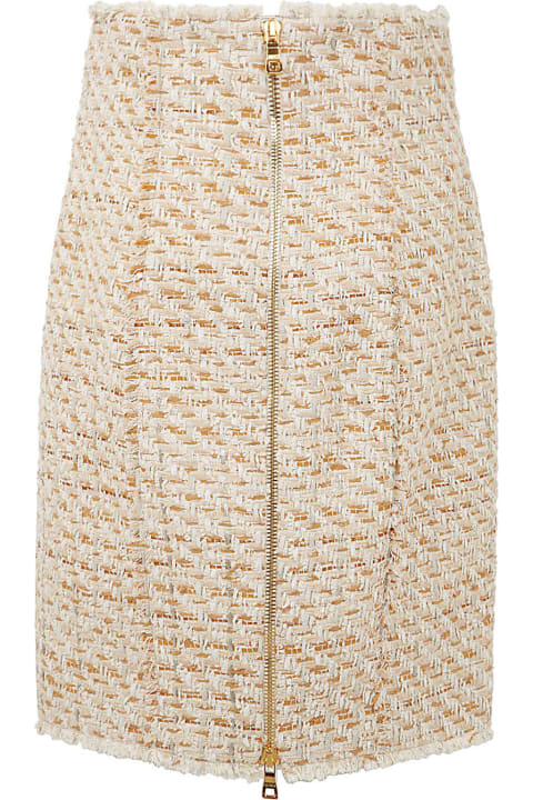 Balmain Skirts for Women Balmain Tweed Skirt With Front Golden Buttons