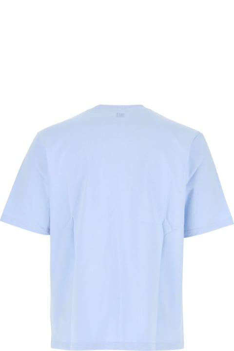 Ami Alexandre Mattiussi Topwear for Women Ami Alexandre Mattiussi Light Blue Cotton Oversize T-shirt