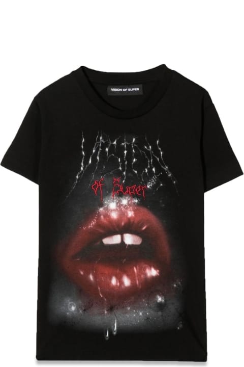 Vision of Super T-Shirts & Polo Shirts for Girls Vision of Super Rock Mouth Print