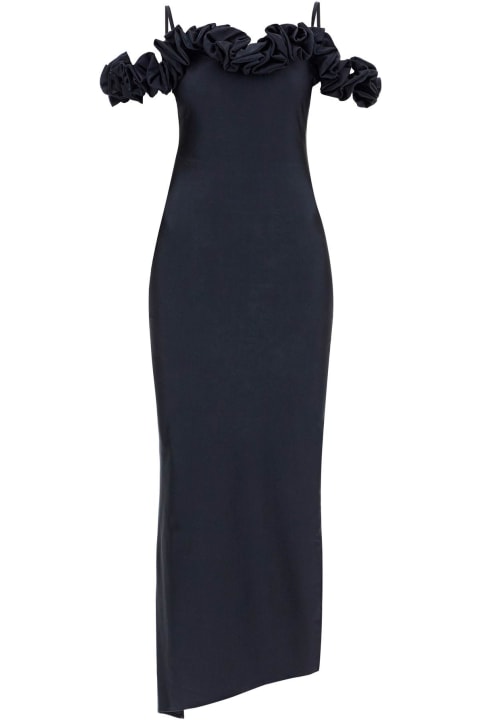 Homeware Coperni Long Black Dress With Ruffles