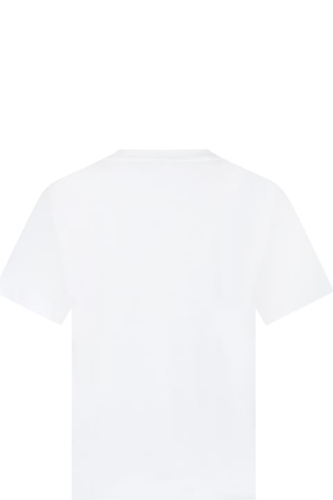 Stella McCartney Kids T-Shirts & Polo Shirts for Boys Stella McCartney Kids White T-shirt For Boy With Hamburger Print