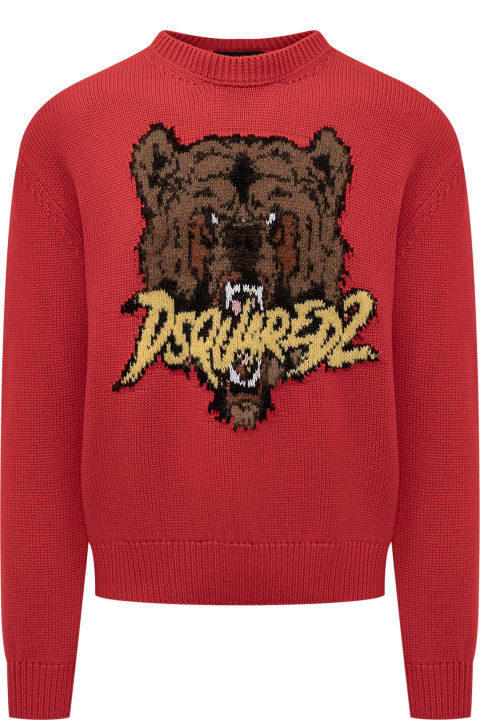 Dsquared2 Sweaters for Men Dsquared2 Jacquard Bear Sweater