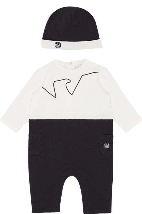 Fashion for Baby Boys Emporio Armani Romper With Eagle Logo And Hat