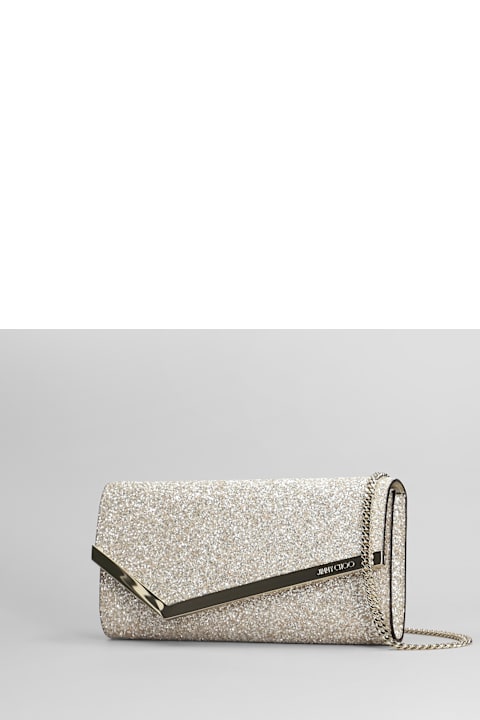 Jimmy Choo Clutches for Women Jimmy Choo Emmie Clutch In Gold Glitter