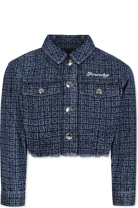 Givenchy for Girls Givenchy Cropped Denim Jacket For Girl With 4g Motif