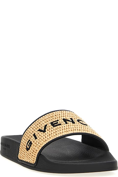 Givenchy Sandals for Women Givenchy Raffia Logo Embroidery Sandals