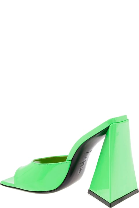 The Attico Woman's Devon Neon Green Leather Mules