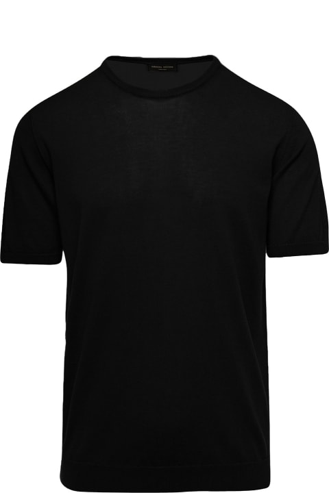 Roberto Collina for Men Roberto Collina Black Crewneck T-shirt In Cotton Man