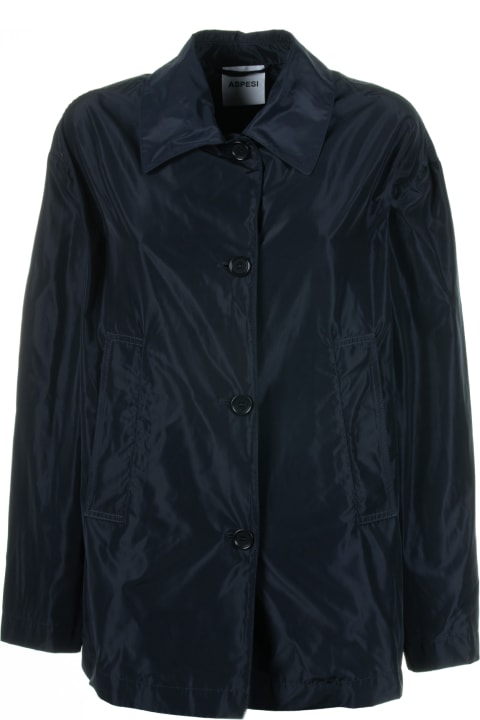 Aspesi Coats & Jackets for Women Aspesi Navy Blue Jacket With Buttons