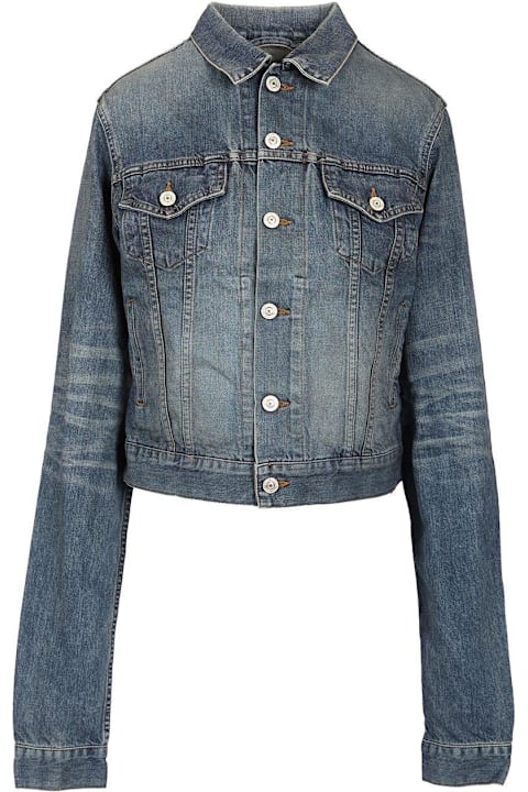 Balenciaga Women Balenciaga Collared Button-up Denim Jacket