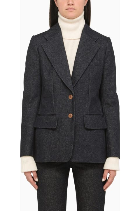 Chloé Coats & Jackets for Women Chloé Single-breasted Jacket In Dark Blue Denim