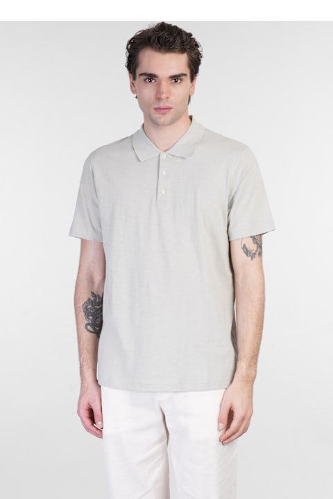 Theory الملابس لـ القسم الرجالي Theory Polo In Grey Cotton