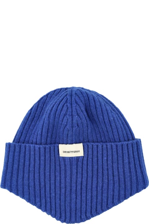 Homeware Emporio Armani Ribbed Wool Beanie Hat