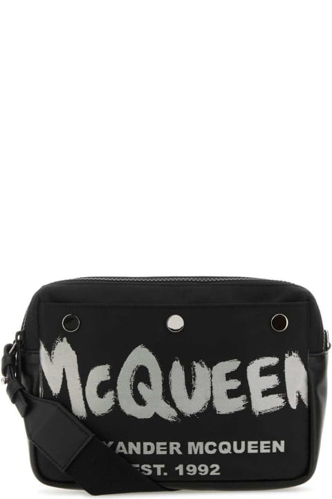 Homeware Alexander McQueen Black Fabric Mcqueen Graffiti Crossbody Bag
