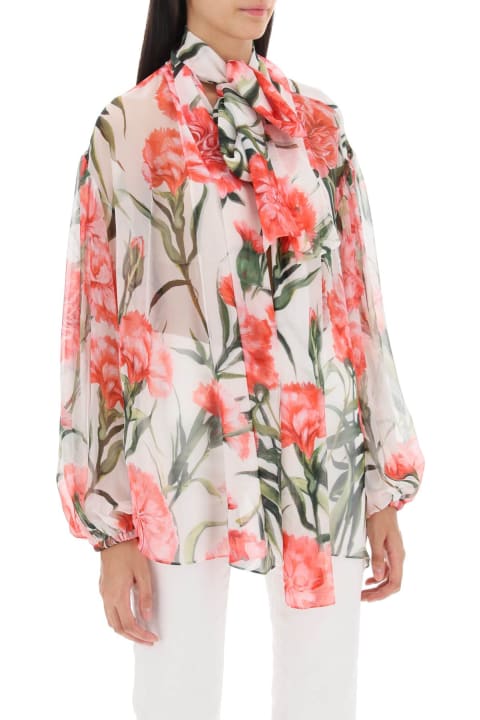 Topwear Sale for Women Dolce & Gabbana Carnation Chiffon Shirt