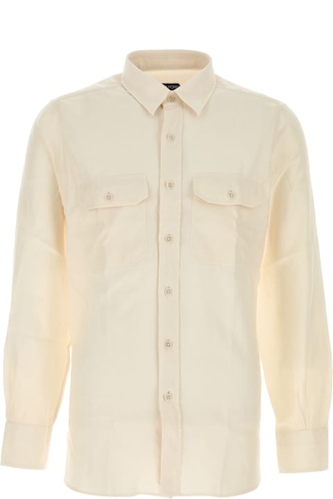 Tom Ford for Men Tom Ford Fluid Light Twill Military Shirt