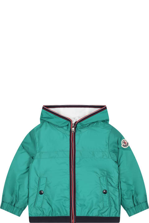 Coats & Jackets for Baby Boys Moncler Anton Green Windbreaker For Baby Kids