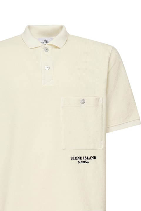 Stone Island ملابس علوية لـ القسم الرجالي Stone Island Piqué Polo With Chest Pocket