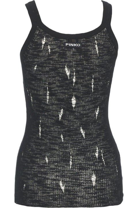 Pinko Topwear for Women Pinko Lightweight Rips Ribbed Tank Top