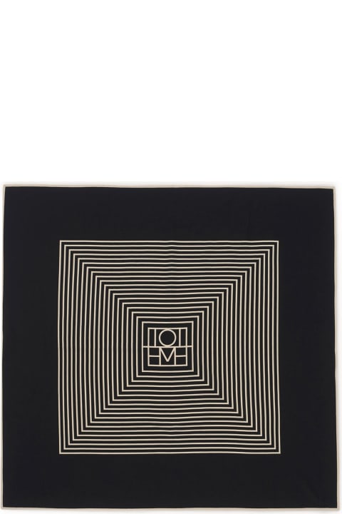 Totême Scarves & Wraps for Women Totême Centered Monogram Silk Scarf
