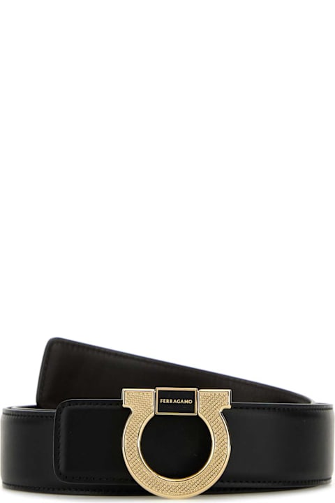 Ferragamo Accessories for Men Ferragamo Black Leather Reversible Belt