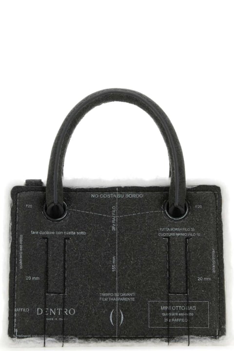 Dentro Totes for Women Dentro Grey Leather Mini Otto Handbag