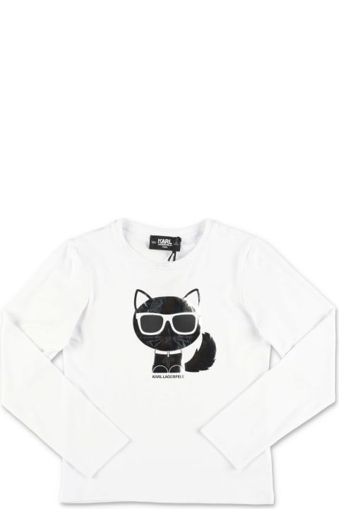 Karl Lagerfeld T-shirt Choupette Bianca In Cotone E Modale