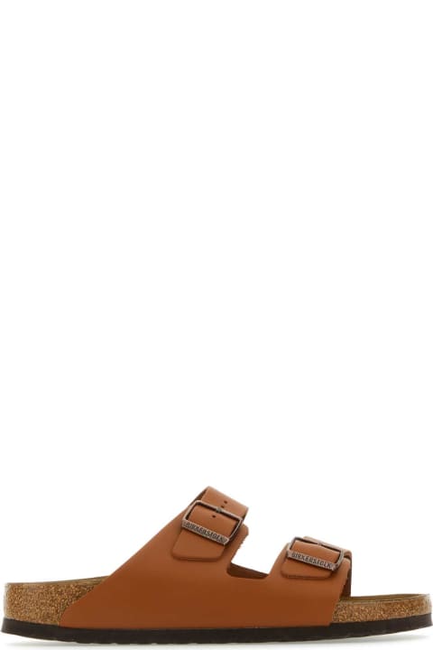 Other Shoes for Men Birkenstock Caramel Leather Arizona Bs Slippers