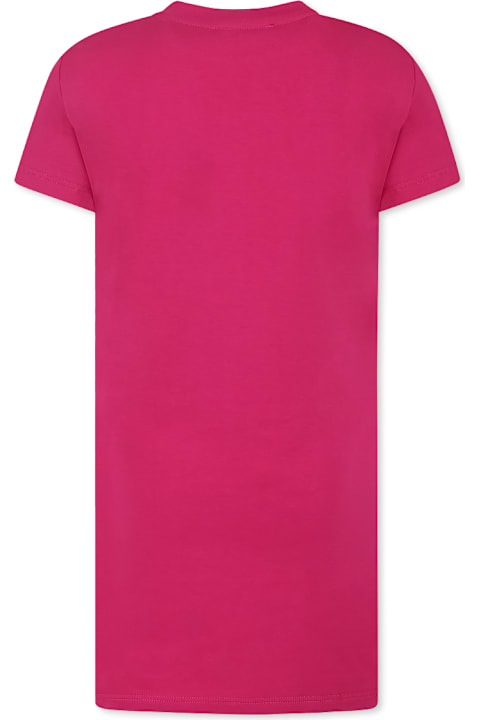 Balmain for Girls Balmain Fuchsia Dress For Girl With Logo