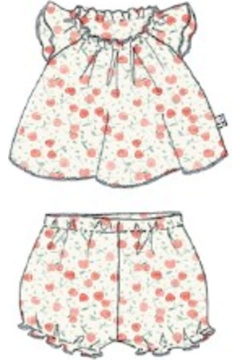 Bonpoint for Kids Bonpoint White Set For Baby Girl With Iconic Cherries