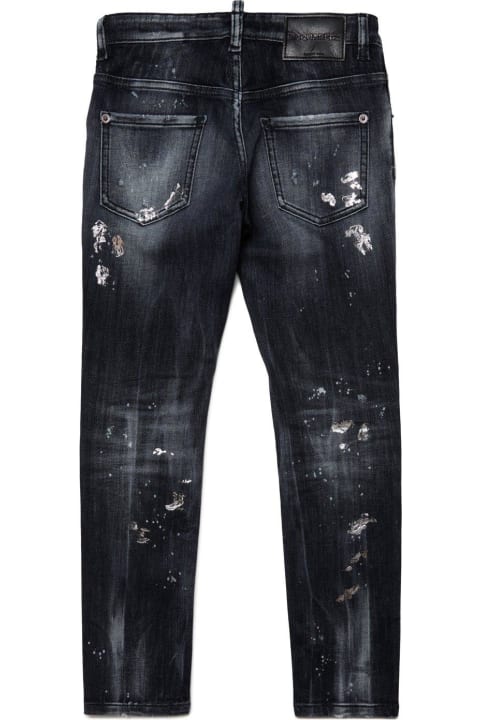 Dsquared2 Bottoms for Boys Dsquared2 Paint Splatter-detail Straight-leg Distressed Jeans