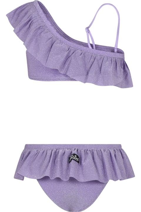 Fashion for Kids MC2 Saint Barth Purple Bikini For Girl With Lurex