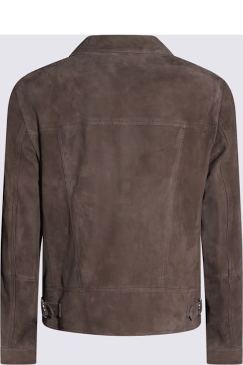 Brunello Cucinelli Coats & Jackets for Men Brunello Cucinelli Brown Leather Jacket