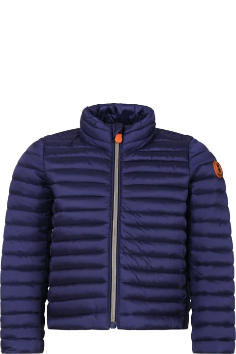 Homeware Save the Duck Blue Lola Down Jacket For Girl With Logo