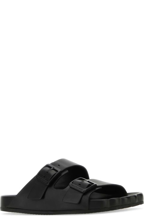 Fashion for Men Balenciaga Black Leather Sunday Slippers