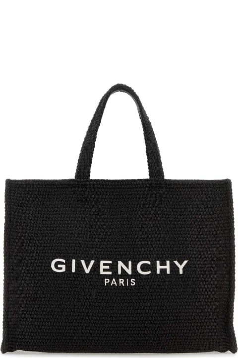 Totes Sale for Women Givenchy Black Raffia Medium G-tote Shopping Bag