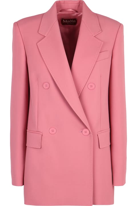 Coats & Jackets for Women Max Mara Studio Lamella Double-breasted Wool Blazer
