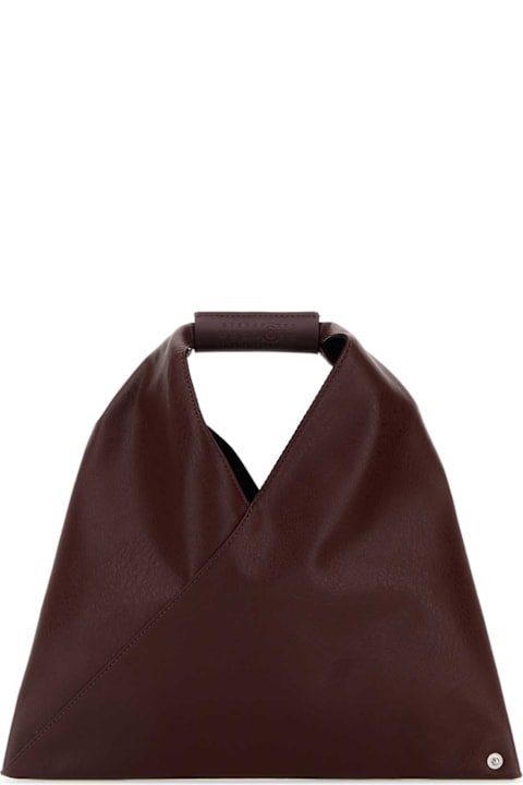 MM6 Maison Margiela حقائب توتي لـ السيدات MM6 Maison Margiela Burgundy Synthetic Leather Japanese Handbag