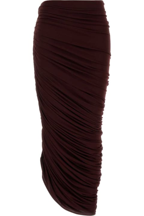 Magda Butrym for Women Magda Butrym Burgundy Stretch Viscose Blend Skirt