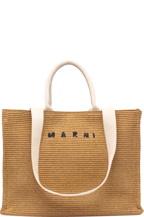 Marni Bags for Women Marni Fabric Rafia Effect Shopping Bag
