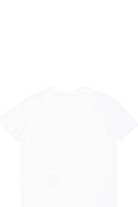 ベビーガールズ トップス Tommy Hilfiger White T-shirt For Baby Boy With Logo